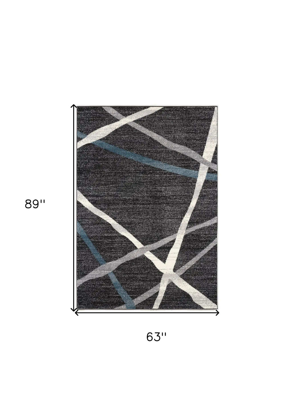 5' X 8' Distressed Black And Gray Abstract Area Rug - Homeroots - Flyclothing LLC