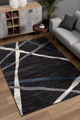 7' X 9' Distressed Black And Gray Abstract Area Rug - Homeroots - Flyclothing LLC