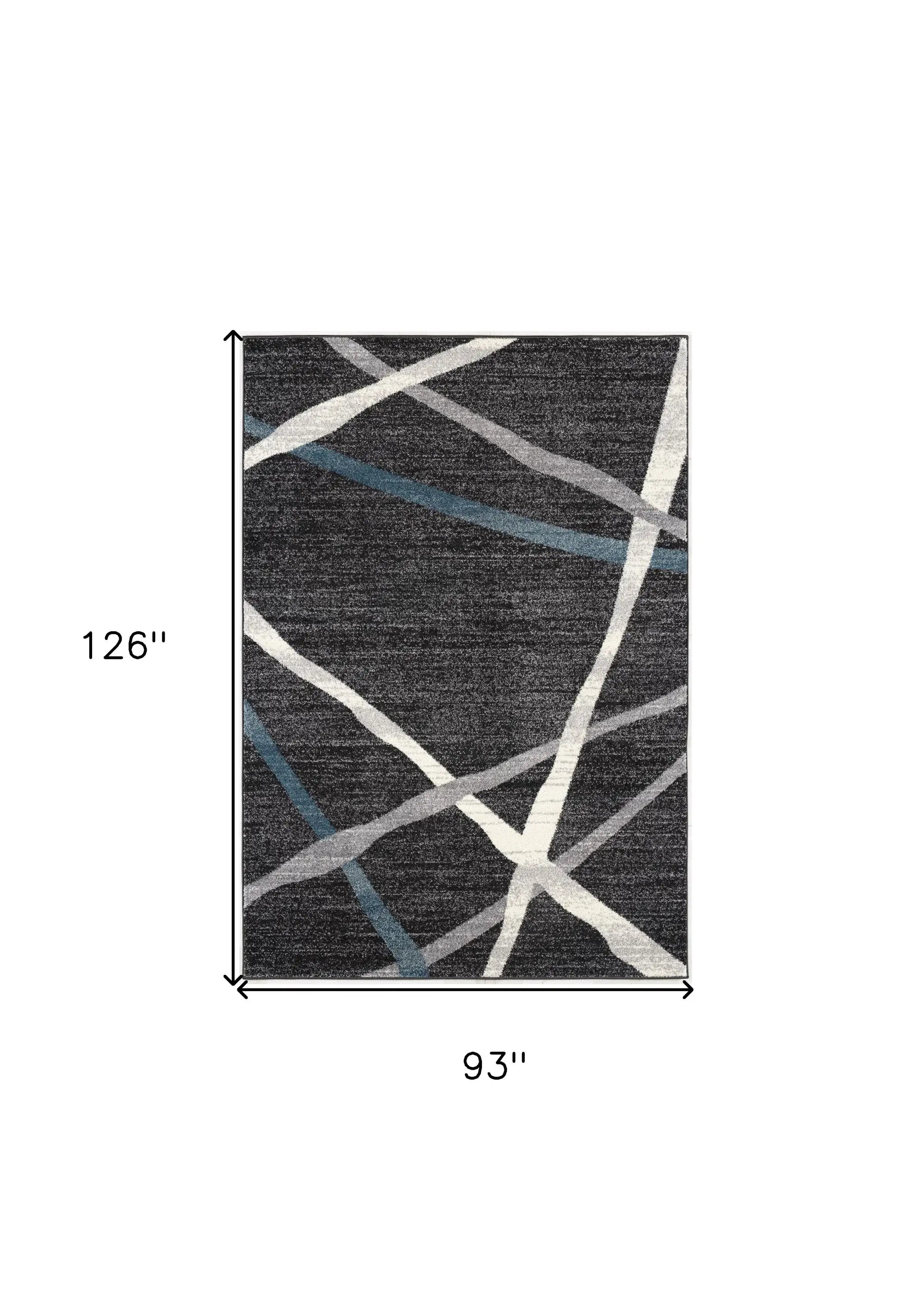 8' X 11' Distressed Black And Gray Abstract Area Rug - Homeroots - Flyclothing LLC