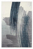 4' X 6' White And Blue Abstract Strokes Area Rug - Homeroots