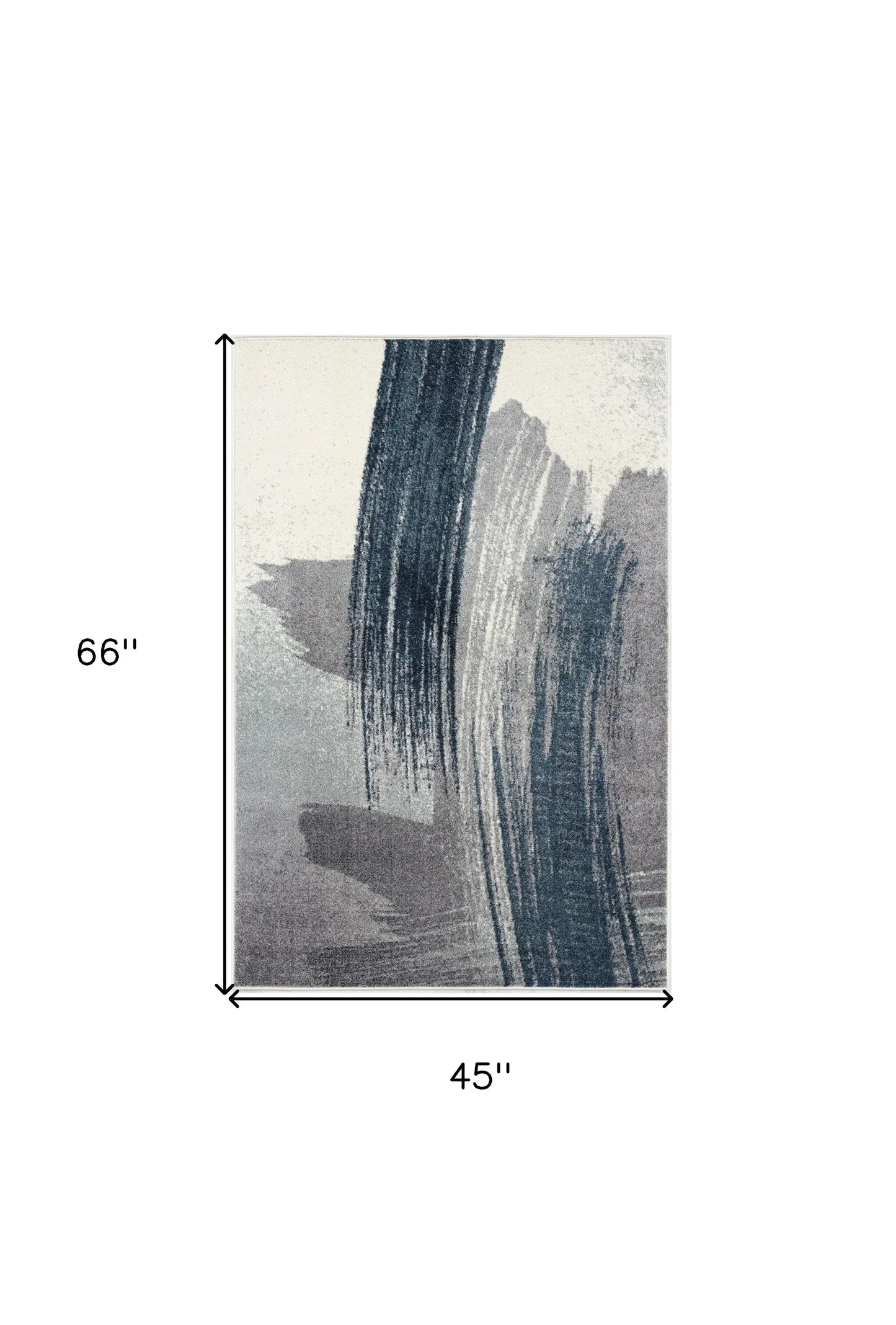 4' X 6' White And Blue Abstract Strokes Area Rug - Homeroots - Flyclothing LLC