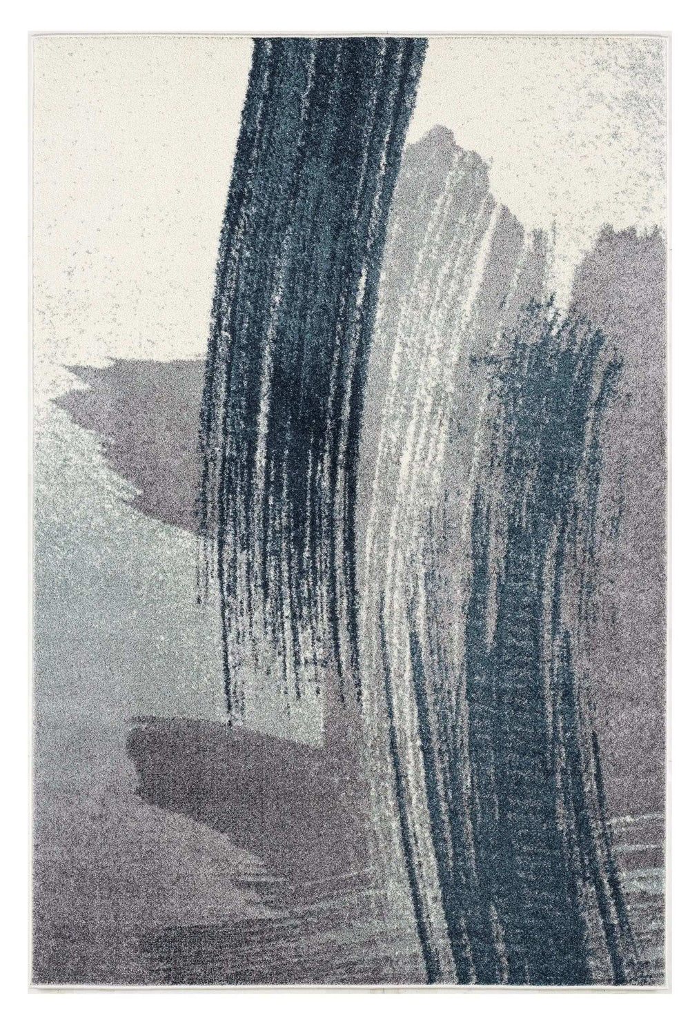 7' X 9' White And Blue Abstract Strokes Area Rug - Homeroots - Flyclothing LLC