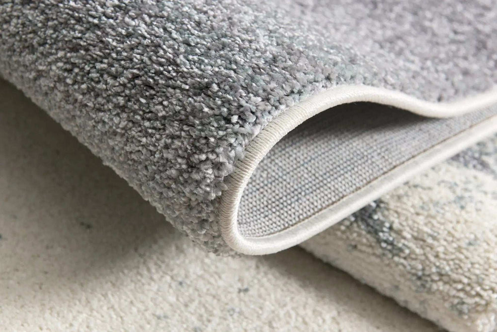 8' X 11' White And Blue Abstract Strokes Area Rug - Homeroots - Flyclothing LLC