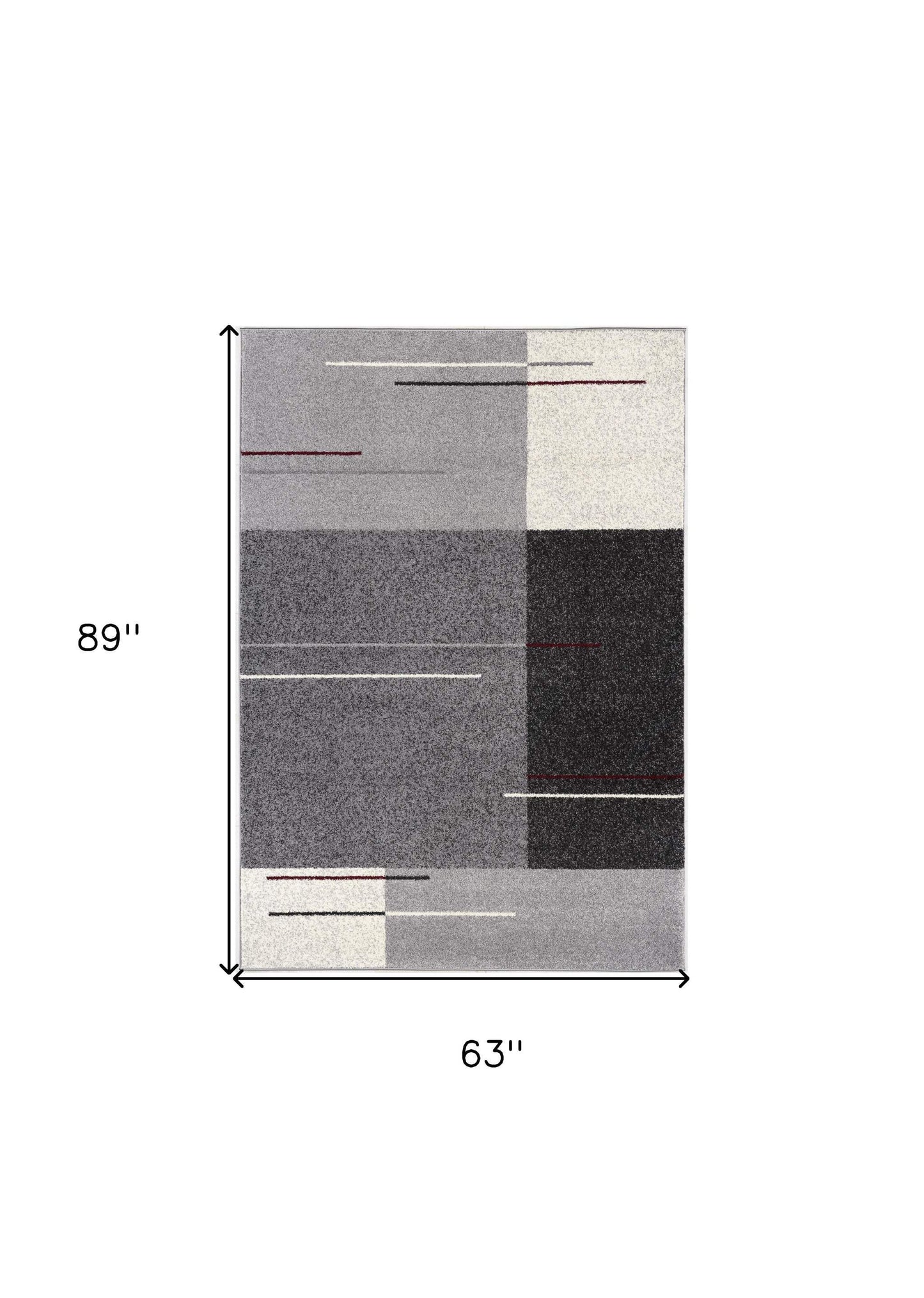 5' X 8' Gray Modern Geometric Area Rug - Homeroots - Flyclothing LLC