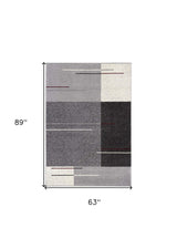 5' X 8' Gray Modern Geometric Area Rug - Homeroots - Flyclothing LLC