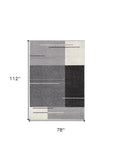 7' X 9' Gray Modern Geometric Area Rug - Homeroots
