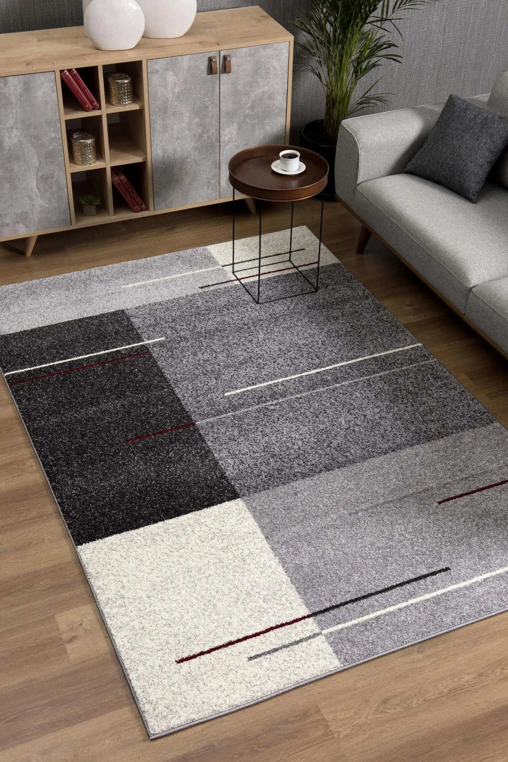 8' X 11' Gray Modern Geometric Area Rug - Homeroots - Flyclothing LLC