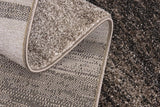 7' X 9' Brown And Beige Abstract Blocks Area Rug - Homeroots