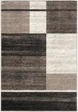 8' X 11' Brown And Beige Abstract Blocks Area Rug - Homeroots
