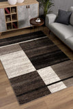 8' X 11' Brown And Beige Abstract Blocks Area Rug - Homeroots - Flyclothing LLC