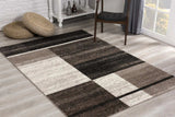 8' X 11' Brown And Beige Abstract Blocks Area Rug - Homeroots - Flyclothing LLC