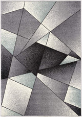 4' X 6' Gray And Blue Prism Pattern Area Rug - Homeroots - Flyclothing LLC