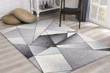 4' X 6' Gray And Blue Prism Pattern Area Rug - Homeroots - Flyclothing LLC