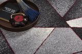 4' X 6' Grey Red Geometric Area Rug - Homeroots - Flyclothing LLC