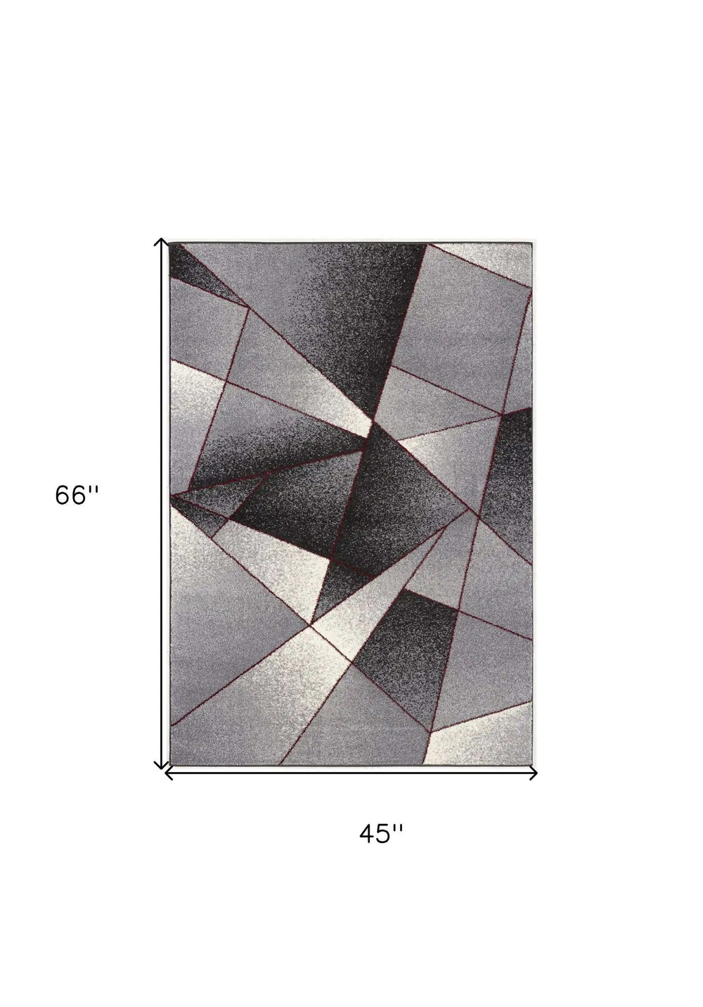 4' X 6' Grey Red Geometric Area Rug - Homeroots - Flyclothing LLC