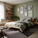 8' X 11' Grey Red Geometric Area Rug - Homeroots