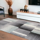 8' X 11' Gray Modern Geometric Area Rug - Homeroots