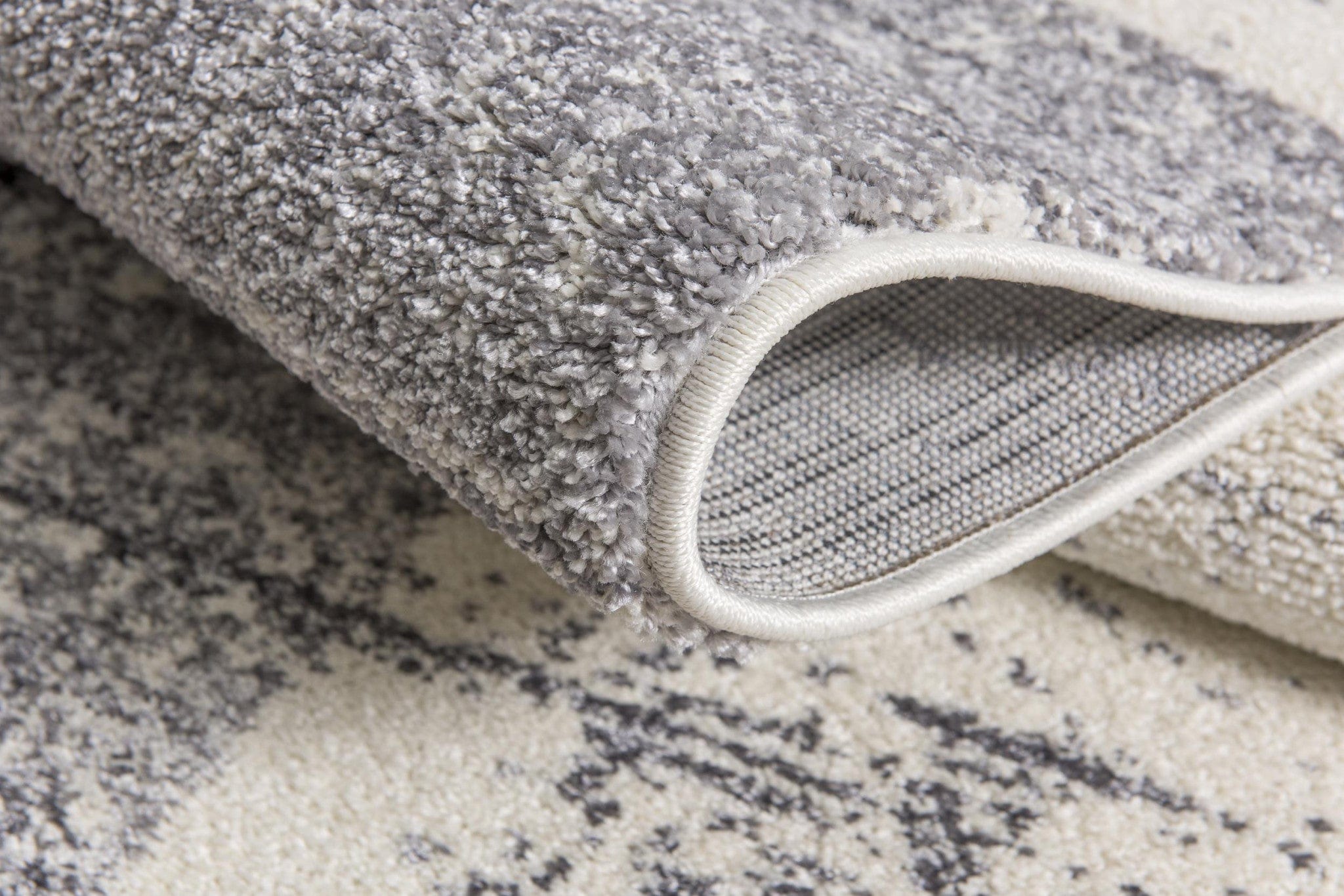 7' X 9' Gray and White Checkered Power Loom Distressed Area Rug - Homeroots