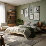 7' X 9' Gray and White Checkered Power Loom Distressed Area Rug - Homeroots - Flyclothing LLC