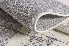 7' X 9' Gray and White Checkered Power Loom Distressed Area Rug - Homeroots