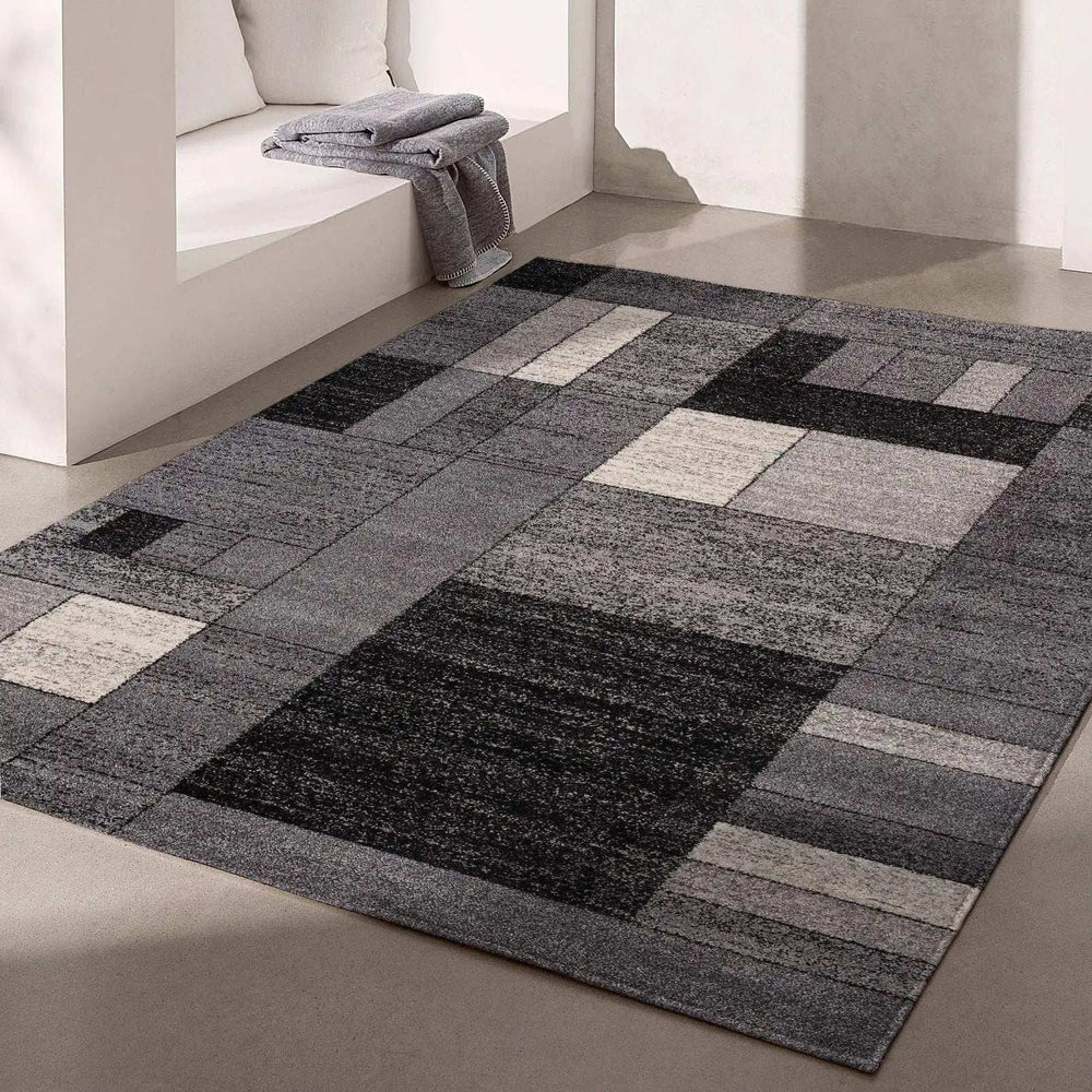7' X 9' Gray Distressed Geometric Area Rug - Homeroots - Flyclothing LLC