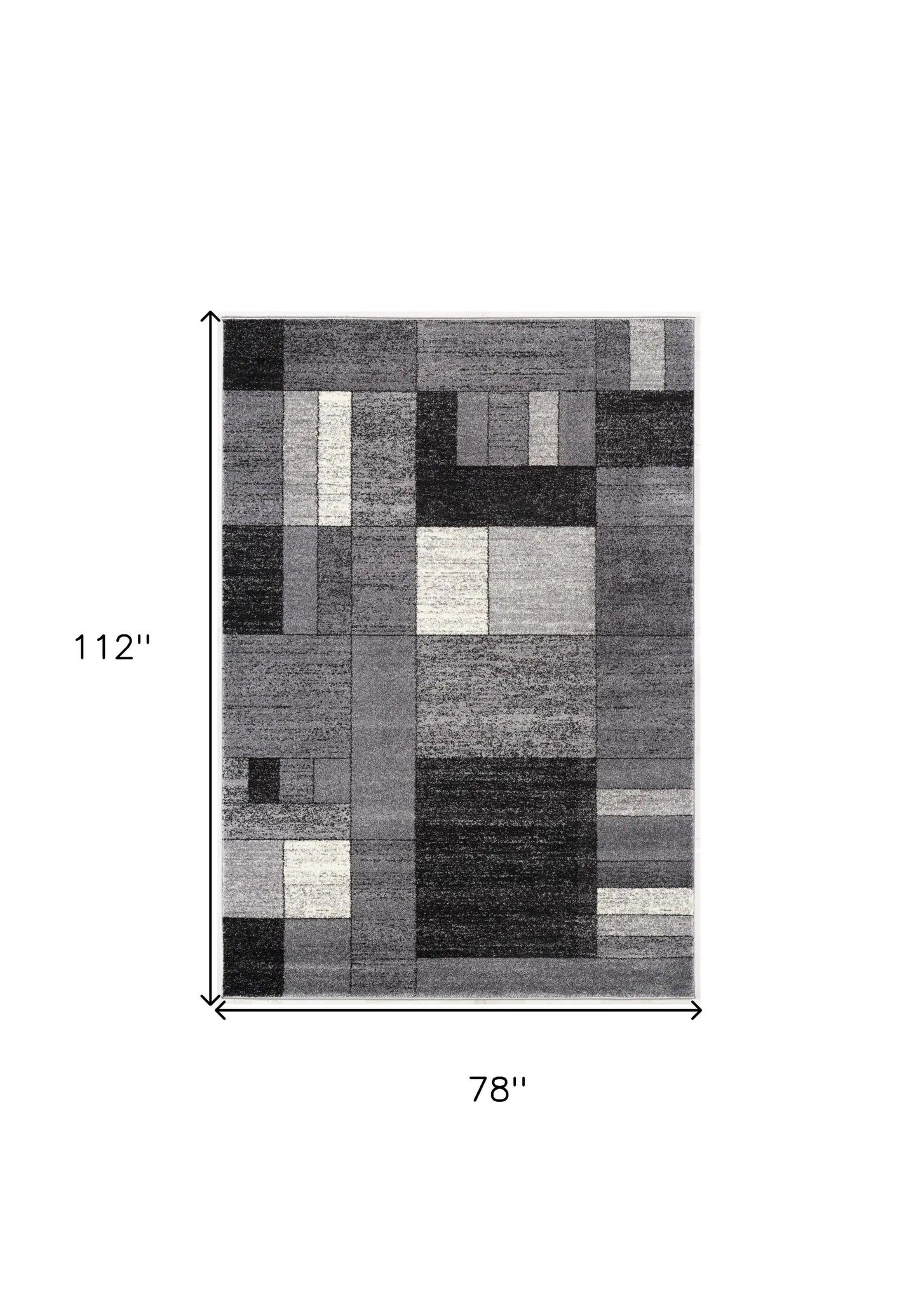 7' X 9' Gray Distressed Geometric Area Rug - Homeroots - Flyclothing LLC