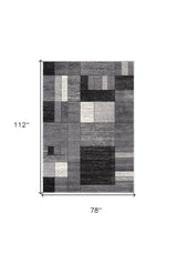 7' X 9' Gray Distressed Geometric Area Rug - Homeroots - Flyclothing LLC