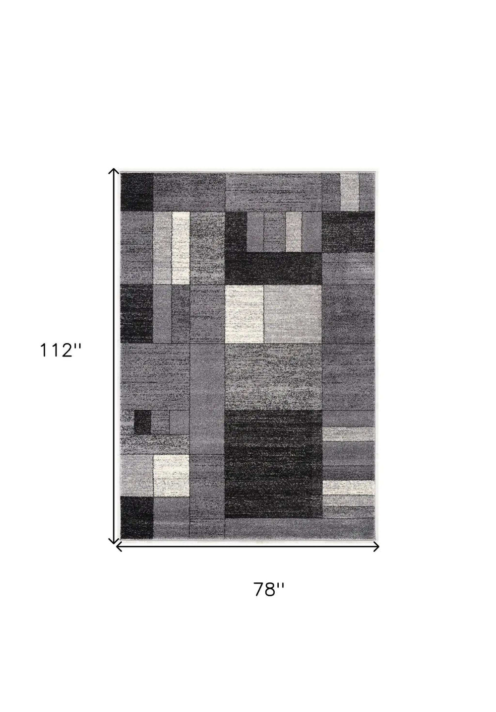 7' X 9' Gray Distressed Geometric Area Rug - Homeroots - Flyclothing LLC