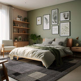 8' X 11' Gray Distressed Geometric Area Rug - Homeroots