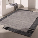 4' X 6' Gray Modern Bordered Area Rug - Homeroots - Flyclothing LLC