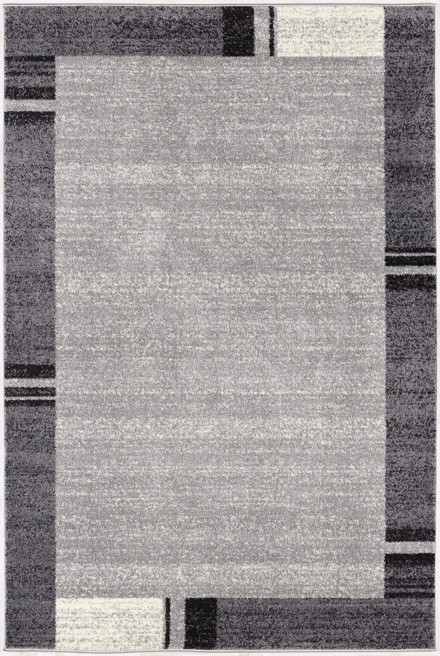 7' X 9' Gray Modern Bordered Area Rug - Homeroots - Flyclothing LLC