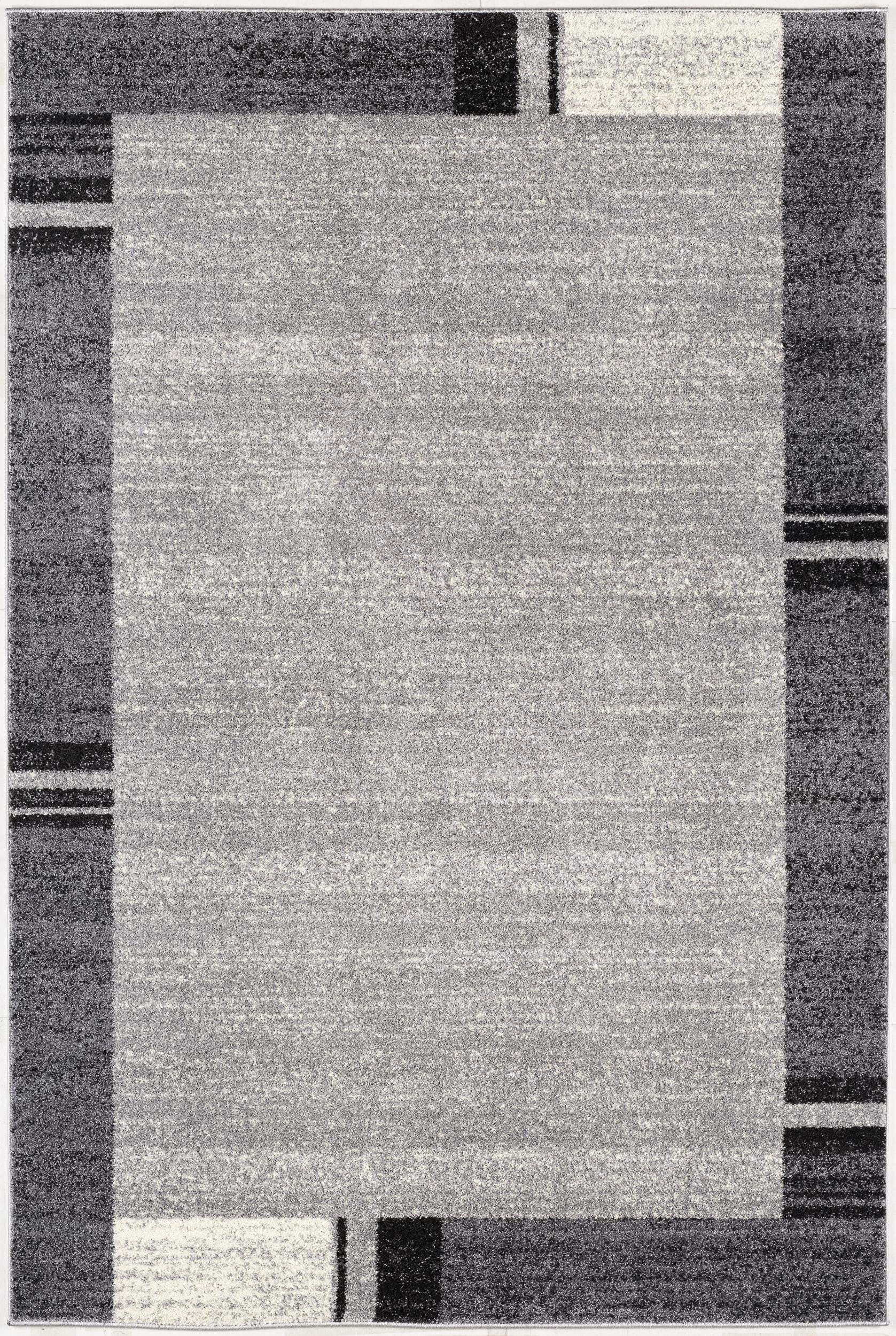 7' X 9' Gray Modern Bordered Area Rug - Homeroots - Flyclothing LLC