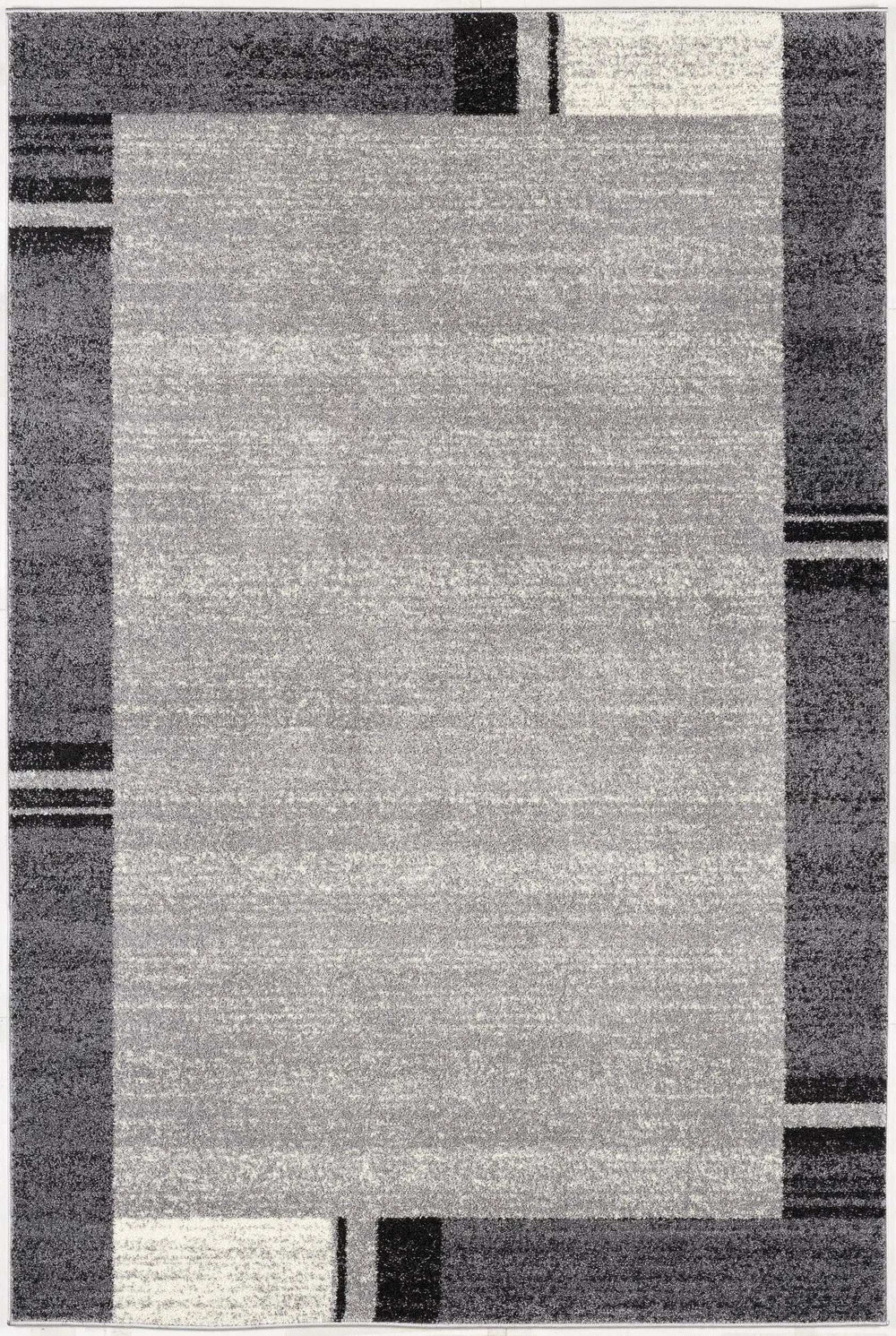 7' X 9' Gray Modern Bordered Area Rug - Homeroots - Flyclothing LLC