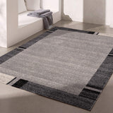 7' X 9' Gray Modern Bordered Area Rug - Homeroots - Flyclothing LLC