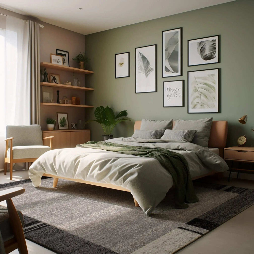 7' X 9' Gray Modern Bordered Area Rug - Homeroots - Flyclothing LLC