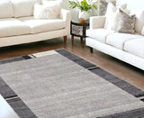 7' X 9' Gray Modern Bordered Area Rug - Homeroots - Flyclothing LLC