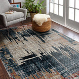 4' X 6' Blue And Ivory Abstract Area Rug - Homeroots - Flyclothing LLC