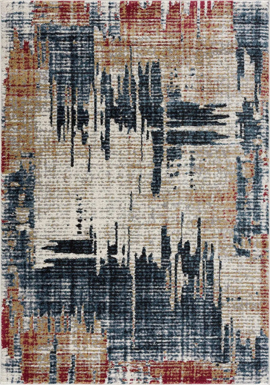 4' X 6' Blue And Ivory Abstract Area Rug - Homeroots - Flyclothing LLC