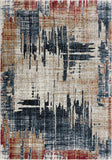 4' X 6' Blue And Ivory Abstract Area Rug - Homeroots