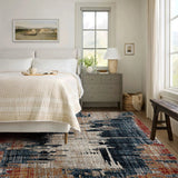 4' X 6' Blue And Ivory Abstract Area Rug - Homeroots