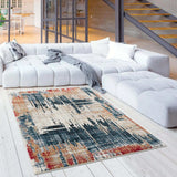 4' X 6' Blue And Ivory Abstract Area Rug - Homeroots - Flyclothing LLC