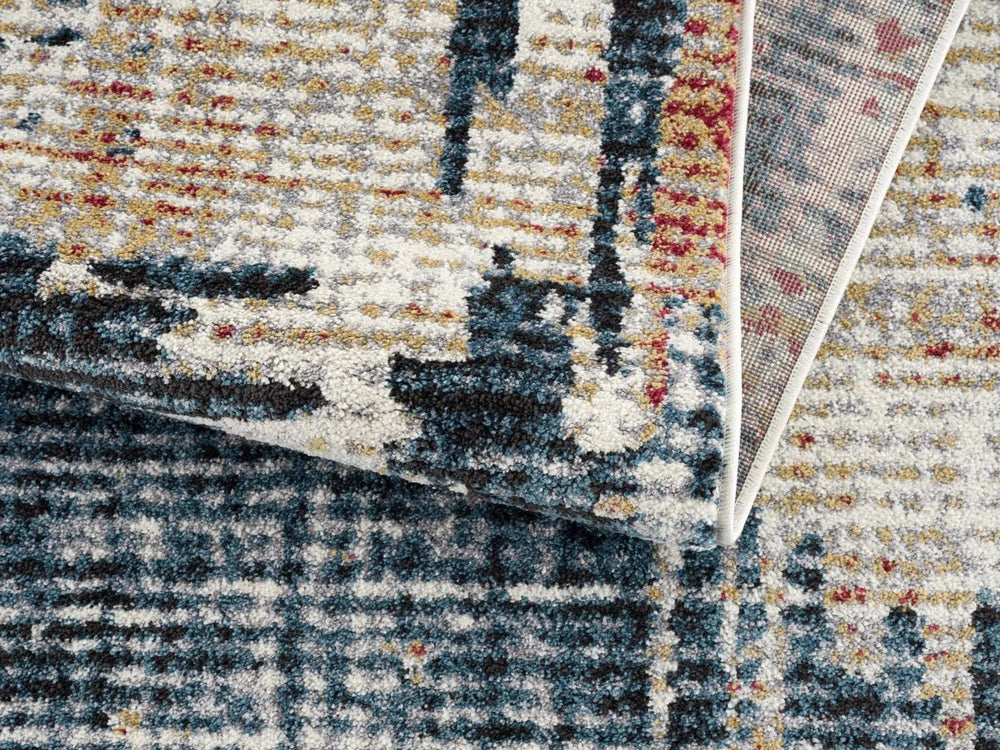 4' X 6' Blue And Ivory Abstract Area Rug - Homeroots - Flyclothing LLC