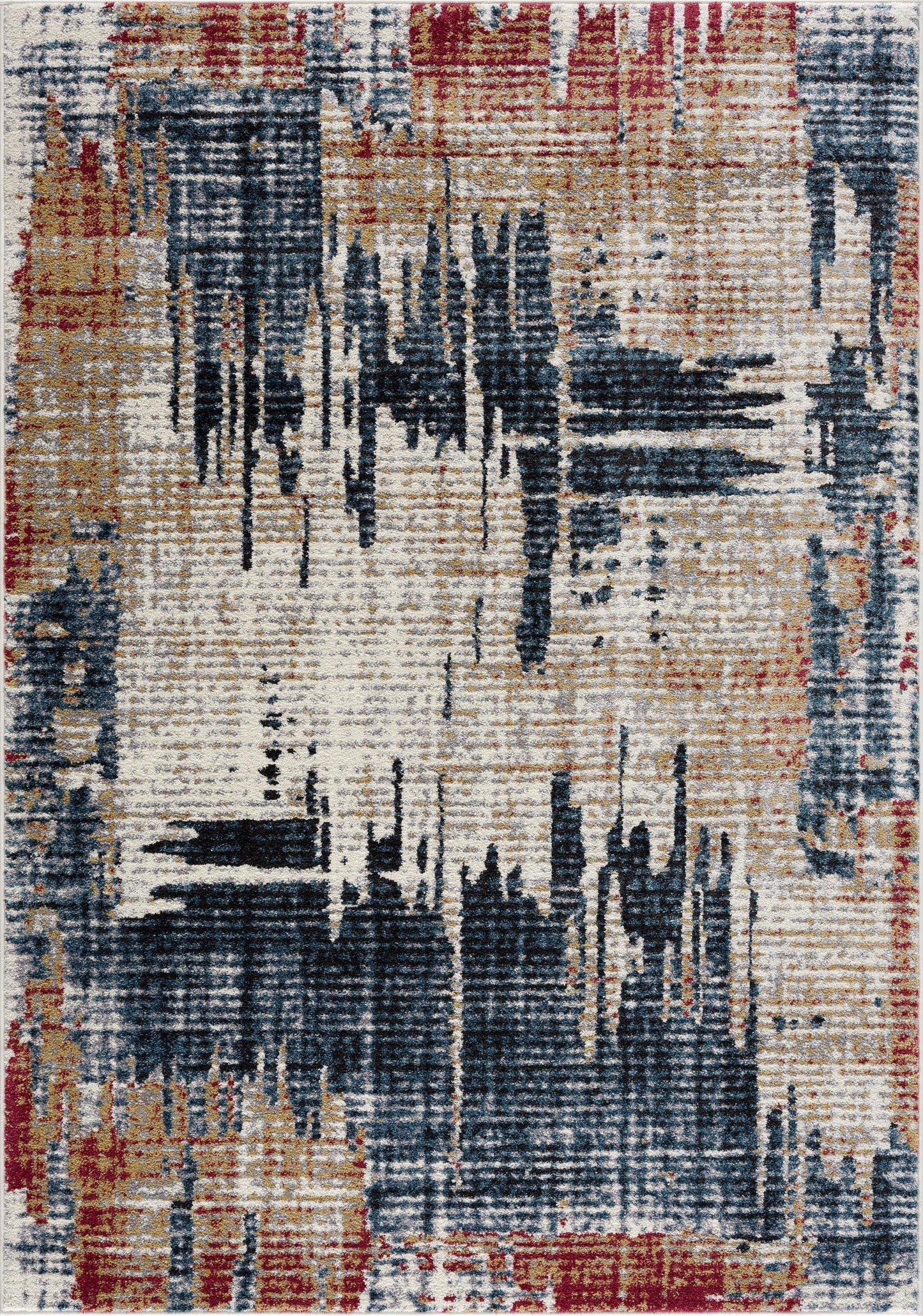 8' X 11' Blue And Ivory Abstract Area Rug - Homeroots - Flyclothing LLC