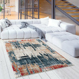 8' X 11' Blue And Ivory Abstract Area Rug - Homeroots - Flyclothing LLC