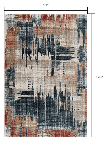 8' X 11' Blue And Ivory Abstract Area Rug - Homeroots - Flyclothing LLC
