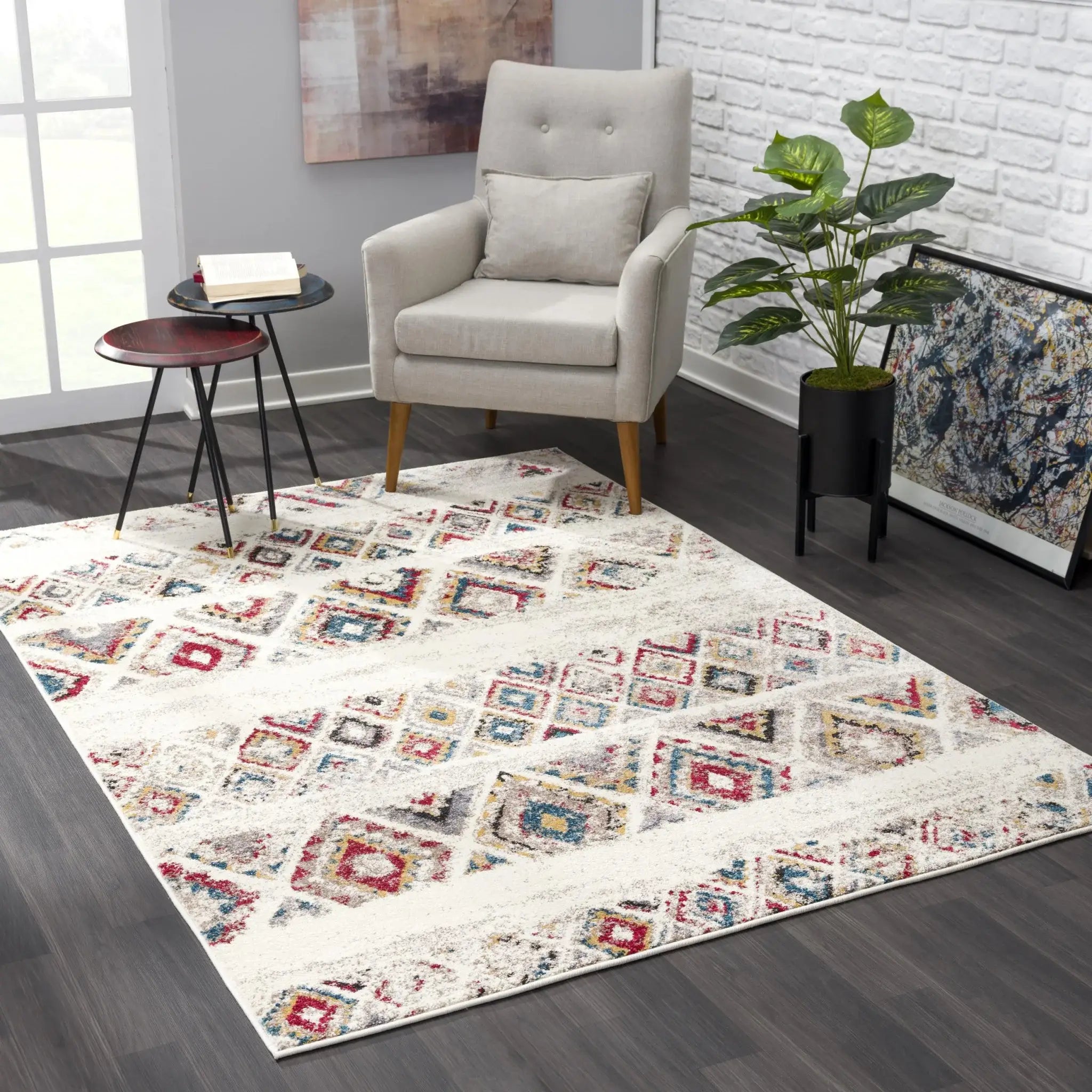 4' X 6' Cream Southwestern Area Rug - Homeroots - Flyclothing LLC