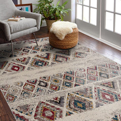 4' X 6' Cream Southwestern Area Rug