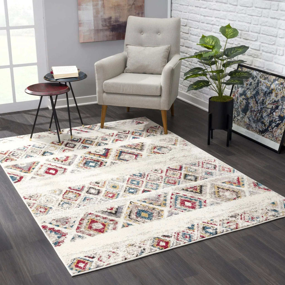 8' X 11' Cream Southwestern Area Rug - Homeroots - Flyclothing LLC