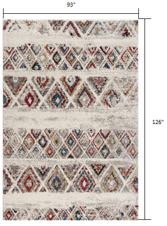 8' X 11' Cream Southwestern Area Rug - Homeroots