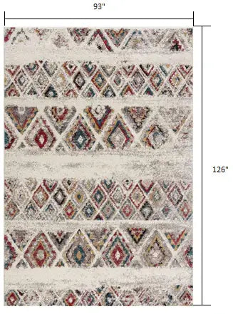 8' X 11' Cream Southwestern Area Rug - Homeroots - Flyclothing LLC